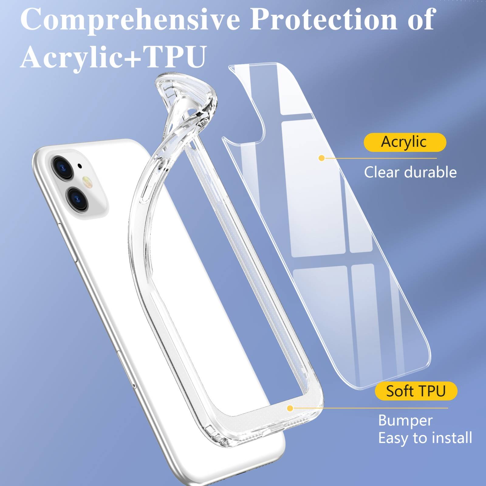 Schutzhülle für iPhone 11 Kamera Case Panzerhülle Handyhülle Cover Tasche Transparent Smartphone Bumper
