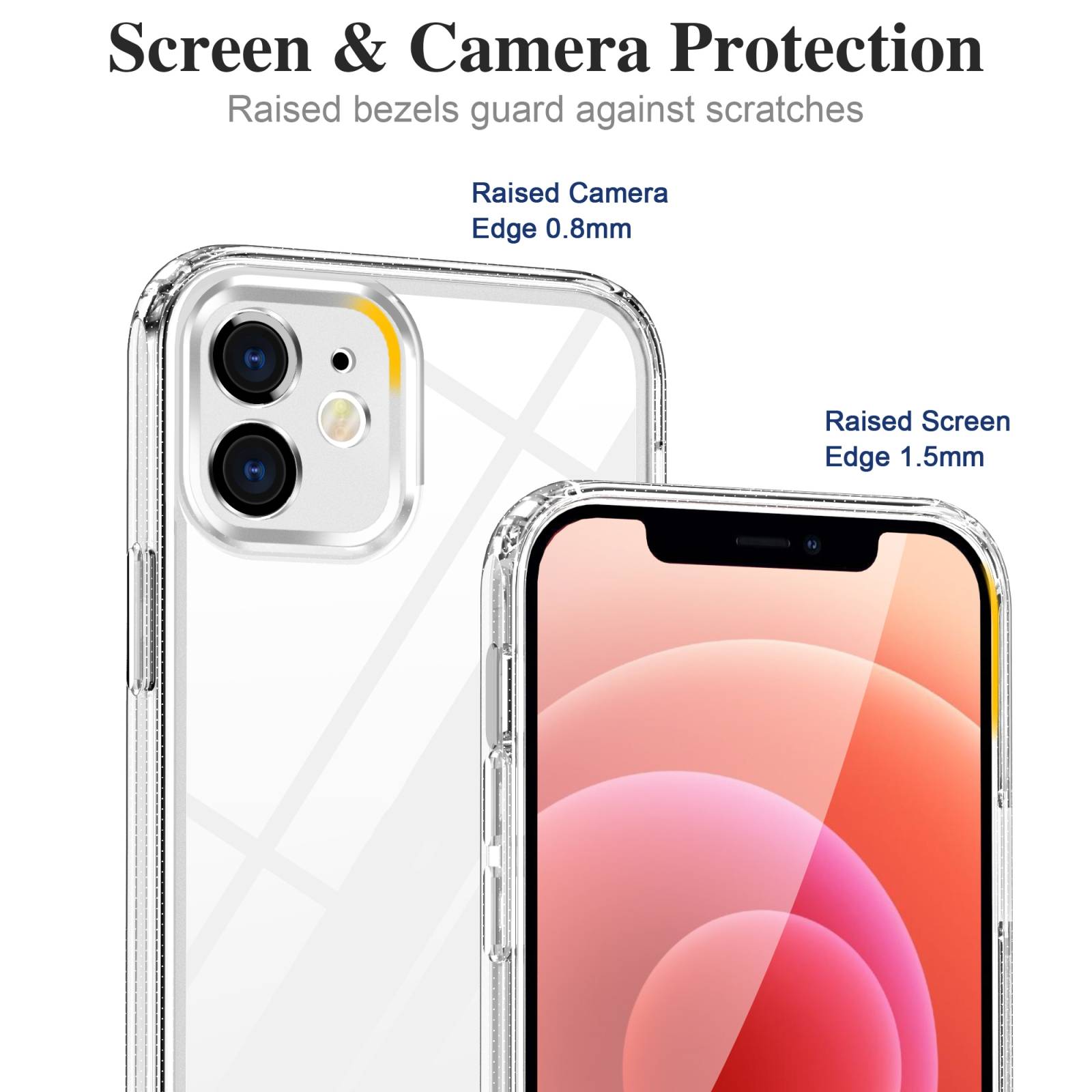 Schutzhülle für iPhone 12 Kamera Case Panzerhülle Handyhülle Cover Tasche Transparent Smartphone Bumper