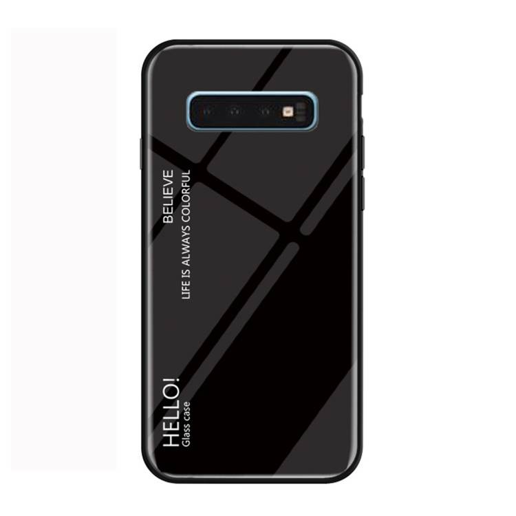 Handy Tasche für Samsung Galaxy S10 Gradient Glas Case Cover Schutz Hülle Schwarz