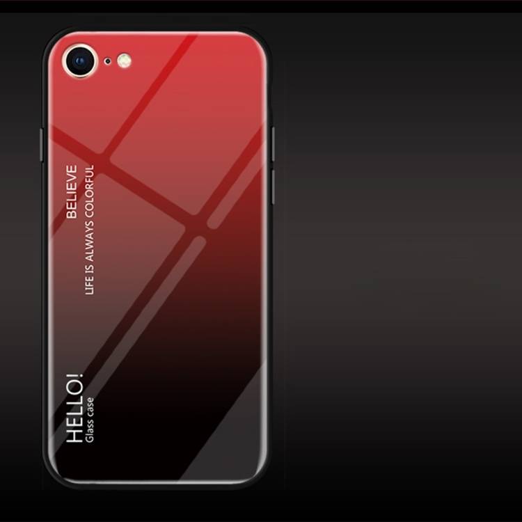 Schutzhülle für iPhone 7 Gardient Glashülle Cover Case Hülle Tasche Bumper ROT
