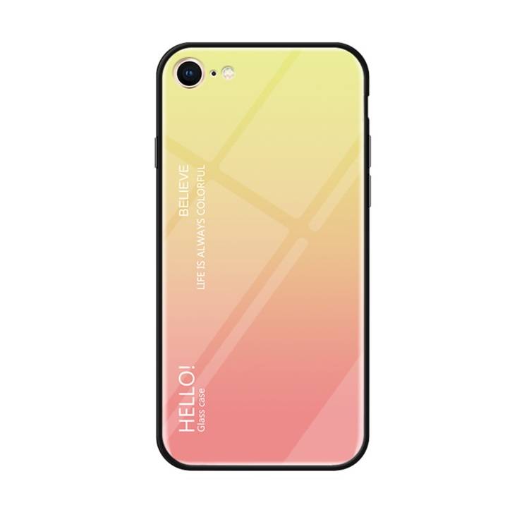 Schutzhülle für iPhone 7 Gardient Glashülle Cover Case Hülle Tasche Bumper GELB