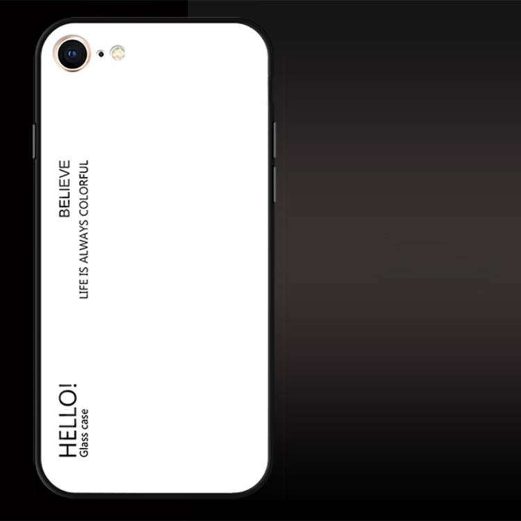 Schutzhülle für iPhone 8 Gardient Glashülle Cover Case Hülle Tasche Bumper Weiß