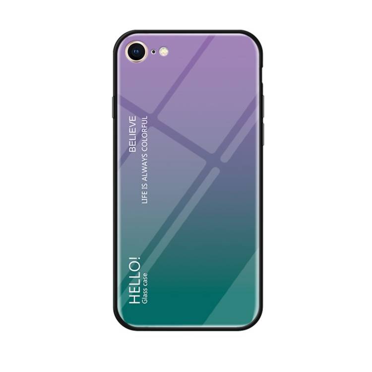 Schutzhülle für iPhone 8 Gardient Glashülle Cover Case Hülle Tasche Bumper Lila
