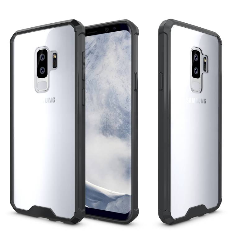 Handytasche für Samsung Galaxy S9 Case Schutz Hülle Cover Transparent Schwarz