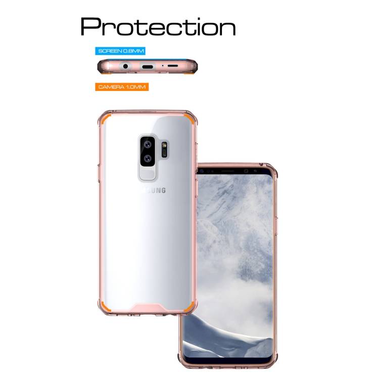 Handytasche für Samsung Galaxy S9 Case Schutz Hülle Cover Transparent Pink