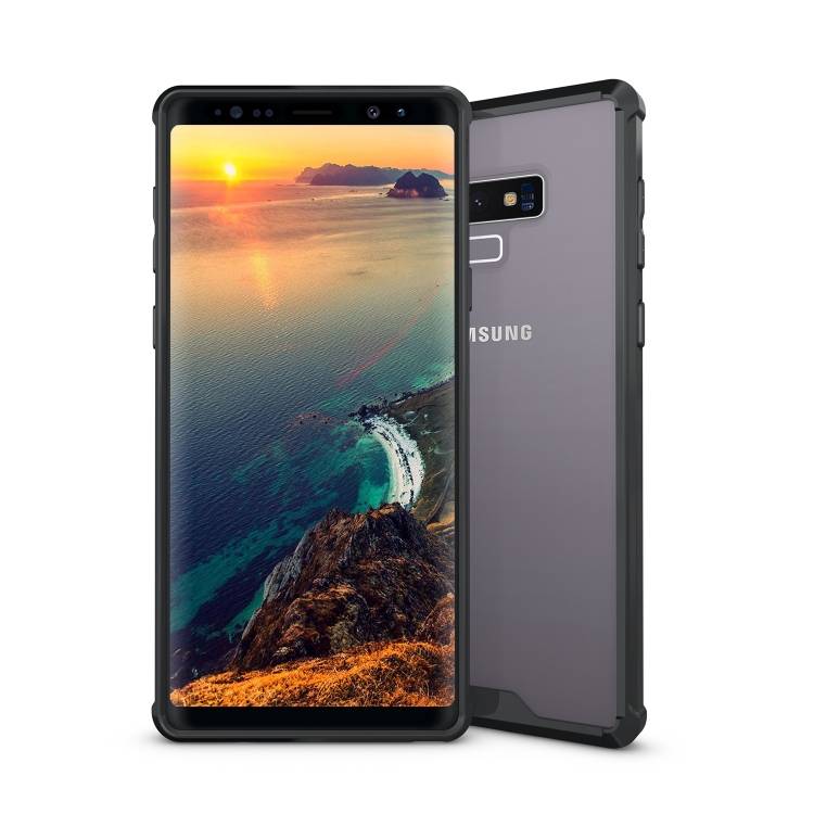 Handy Tasche für Samsung Galaxy Note 9 Case Schutz Hülle Cover Tranparent Schwarz