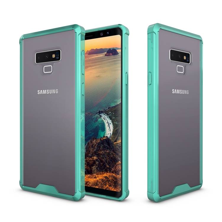 Handy Tasche für Samsung Galaxy Note 9 Case Schutz Hülle Cover Tranparent Grün