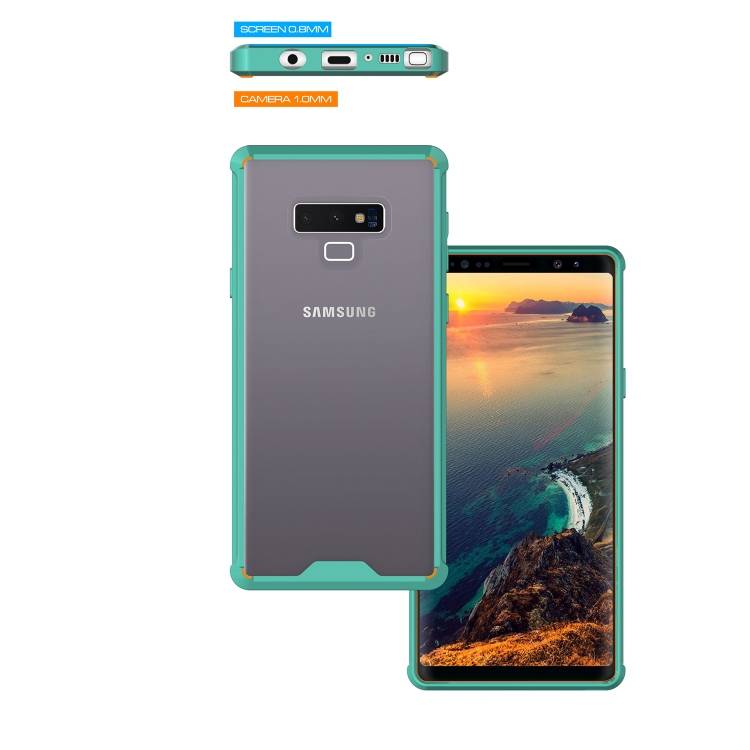 Handy Tasche für Samsung Galaxy Note 9 Case Schutz Hülle Cover Tranparent Grün