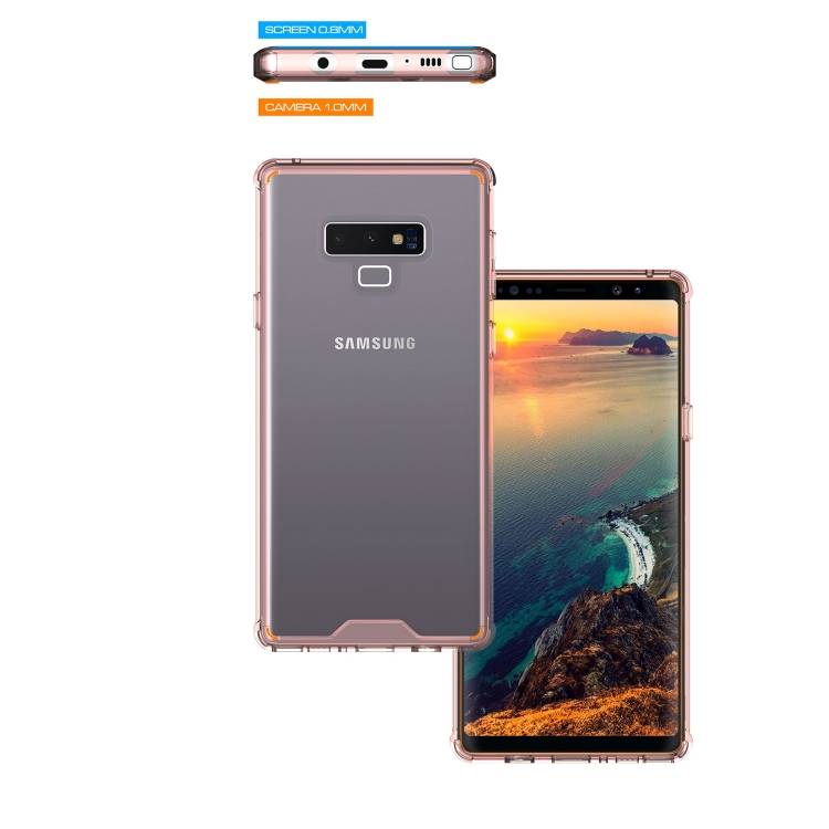 Handy Tasche für Samsung Galaxy Note 9 Case Schutz Hülle Cover Tranparent Pink