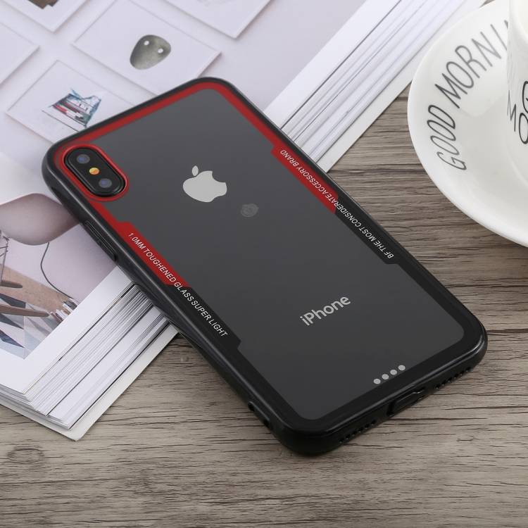 Schutzhülle für iPhone XS Cover Case Panzer Hülle Tasche Rot Schwarz