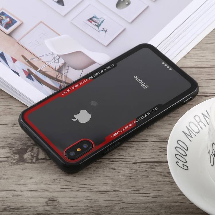Schutzhülle für iPhone XS Cover Case Panzer Hülle Tasche Rot Schwarz
