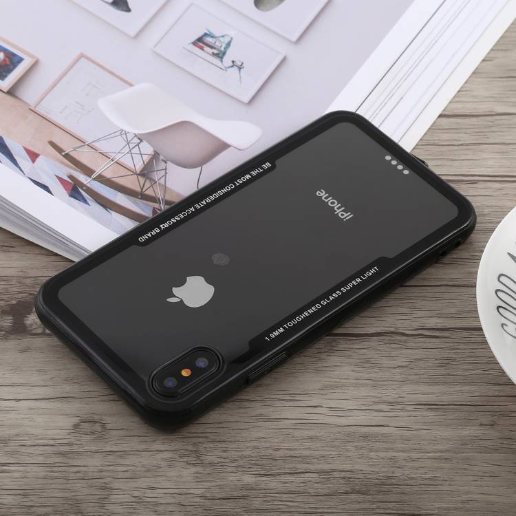 Schutzhülle für iPhone X Cover Case Panzer Hülle Tasche Transparent Schwarz
