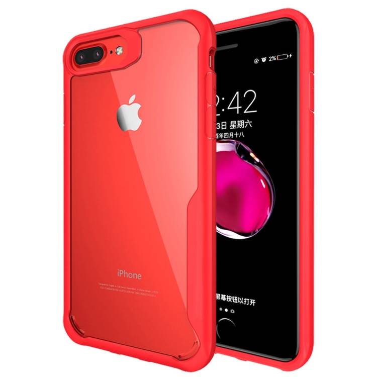 Schutzhülle für iPhone 8 Plus Cover Case Panzer Hülle Bumper Tasche Rot
