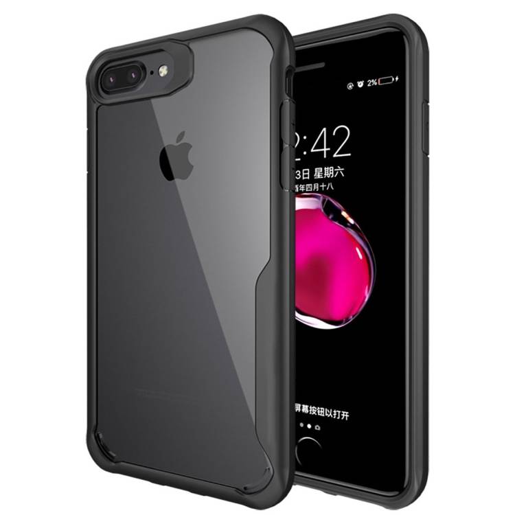 Schutzhülle für iPhone 8 Plus Cover Case Panzer Hülle Bumper Tasche Schwarz