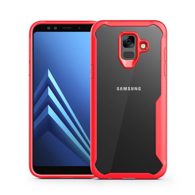 Handy Tasche für Samsung Galaxy A6 Plus Full Panzer Case Schutz Hülle Cover Rot