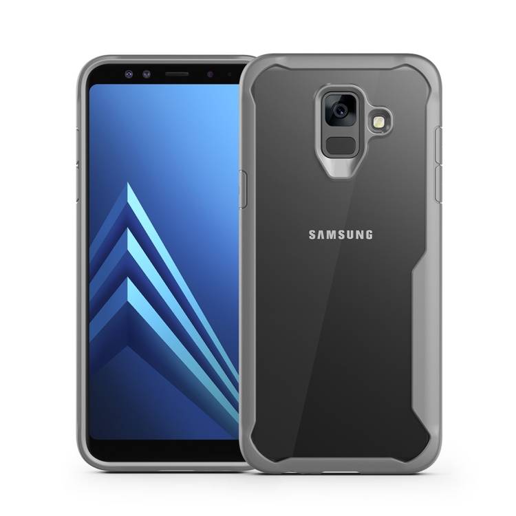 Handy Tasche für Samsung Galaxy A6 Full Panzer Case Schutz Hülle Cover Grau