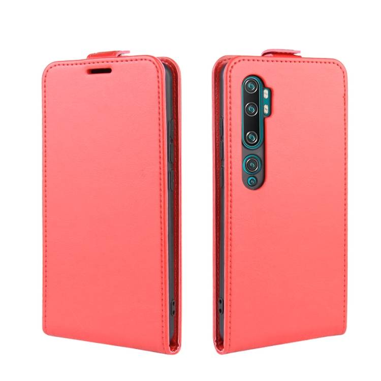 Flip Case Handyhülle für Xiaomi Mi Note 10 Vertikal Schutzhülle Tasche Cover Rot Bumper Smartphone Kartensteckplatz-Kreditkarte-Geldscheine EC-Kart
