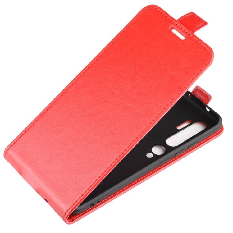Flip Case Handyhülle für Xiaomi Mi Note 10 Vertikal Schutzhülle Tasche Cover Rot Bumper Smartphone Kartensteckplatz-Kreditkarte-Geldscheine EC-Kart