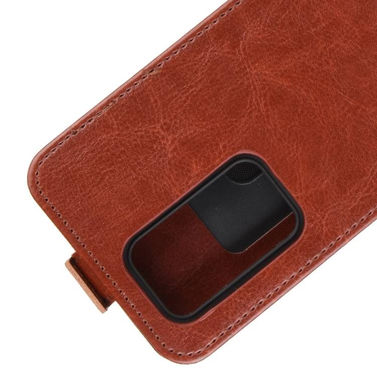 Flip Case Handyhülle für Huawei P40 Pro Vertikal Schutzhülle Tasche Cover Braun Bumper Smartphone Kartensteckplatz-Kreditkarte-Geldscheine EC-Karte