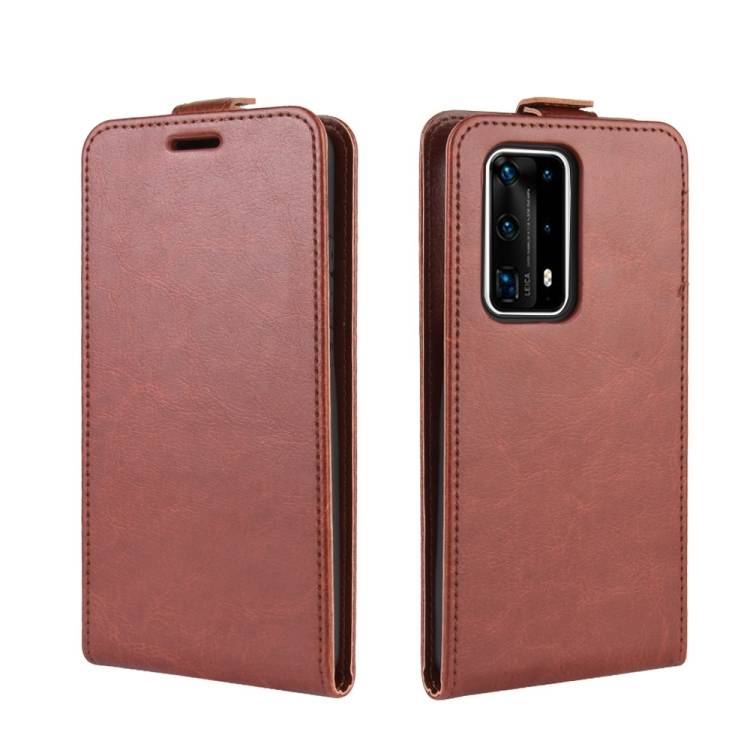 Flip Case Handyhülle für Huawei P40 Pro Vertikal Schutzhülle Tasche Cover Braun Bumper Smartphone Kartensteckplatz-Kreditkarte-Geldscheine EC-Karte