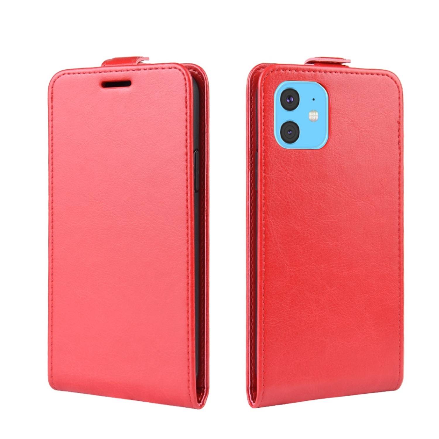 Flip Case Handyhülle für iPhone 11 Pro Max Vertikal Schutzhülle Tasche Cover Rot Bumper Smartphone Kartensteckplatz-Kreditkarte-Geldscheine EC-Kart