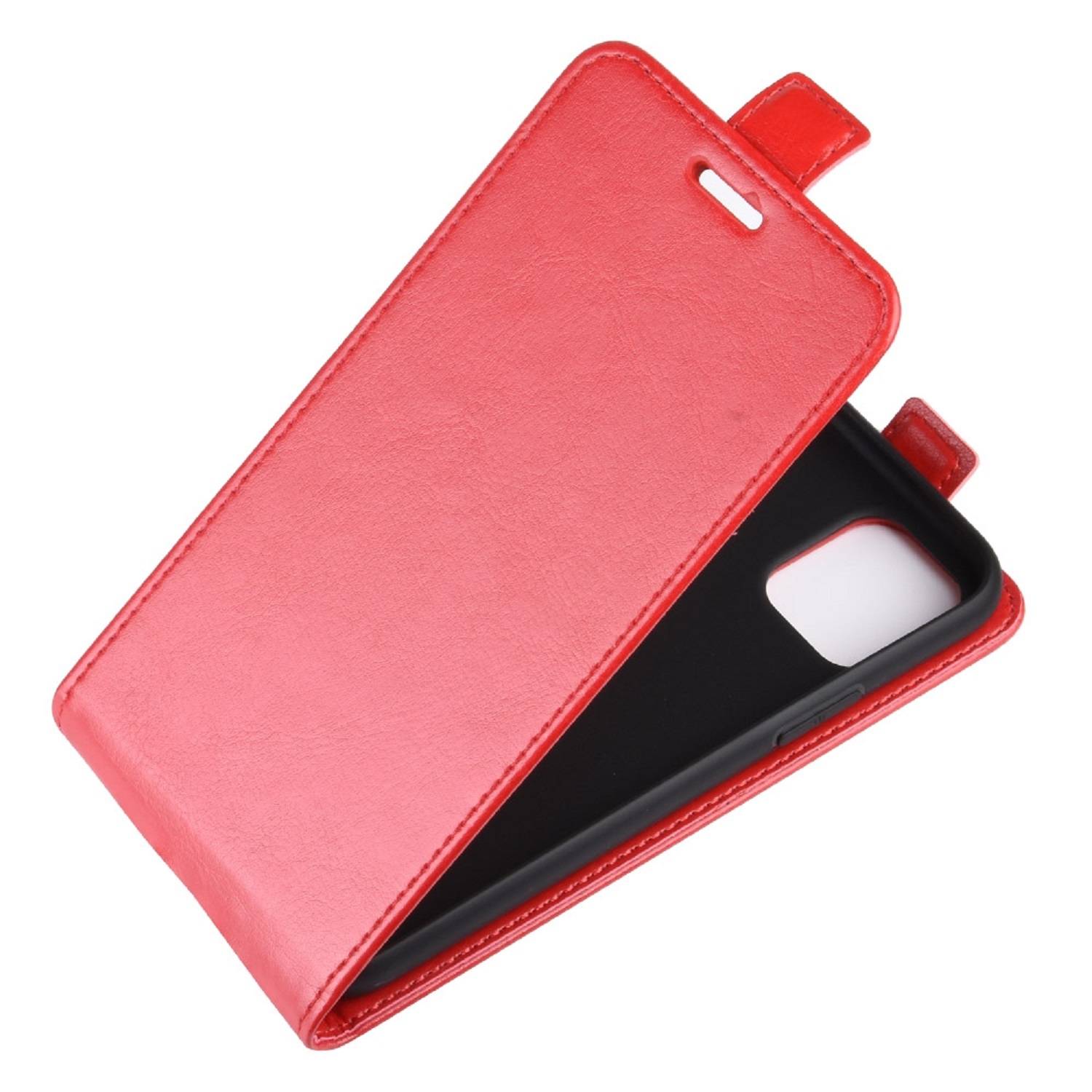 Flip Case Handyhülle für iPhone 11 Pro Max Vertikal Schutzhülle Tasche Cover Rot Bumper Smartphone Kartensteckplatz-Kreditkarte-Geldscheine EC-Kart