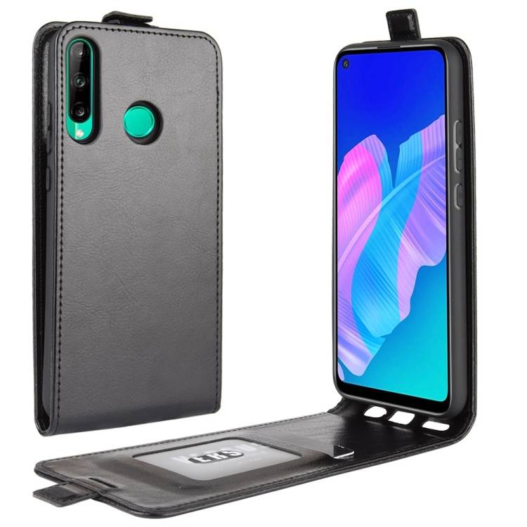 Flip Case Handyhülle für Huawei P40 Lite E Vertikal Schutzhülle Tasche Cover Schwarz Bumper Smartphone Kartensteckplatz-Kreditkarte-Geldscheine EC-