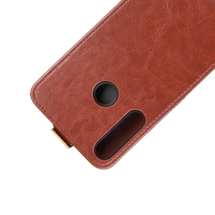 Flip Case Handyhülle für Huawei P40 Lite E Vertikal Schutzhülle Tasche Cover Braun Bumper Smartphone Kartensteckplatz-Kreditkarte-Geldscheine EC-Ka