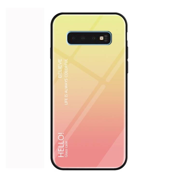 Handy Tasche für Samsung Galaxy S10 Plus Gradient Case Cover Schutz Hülle Gelb