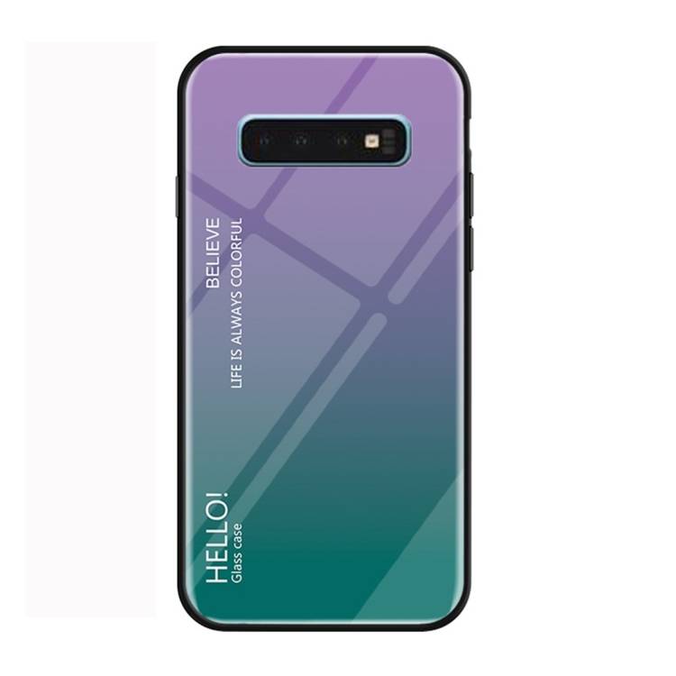 Handy Tasche für Samsung Galaxy S10 Gradient Glas Case Cover Schutz Hülle Lila