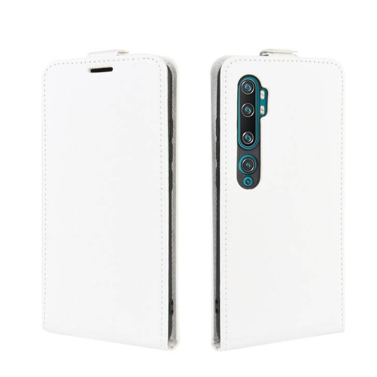 Flip Case Handyhülle für Xiaomi Mi Note 10 Vertikal Schutzhülle Tasche Cover Weiß Bumper Kartensteckplatz-Kreditkarte