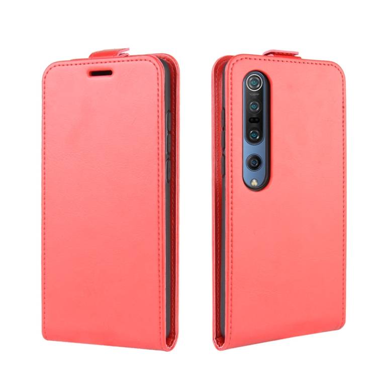 Flip Case Handyhülle für Xiaomi Mi 10 Vertikal Schutzhülle Tasche Cover Rot Bumper Smartphone Kartensteckplatz-Kreditkarte-Geldscheine EC-Karte Ban