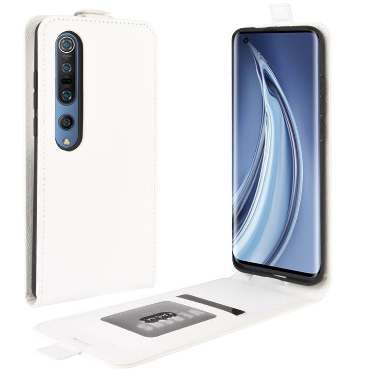 Flip Case Handyhülle für Xiaomi Mi 10 Vertikal Schutzhülle Tasche Cover Weiß Bumper Smartphone Kartensteckplatz-Kreditkarte-Geldscheine EC-Karte