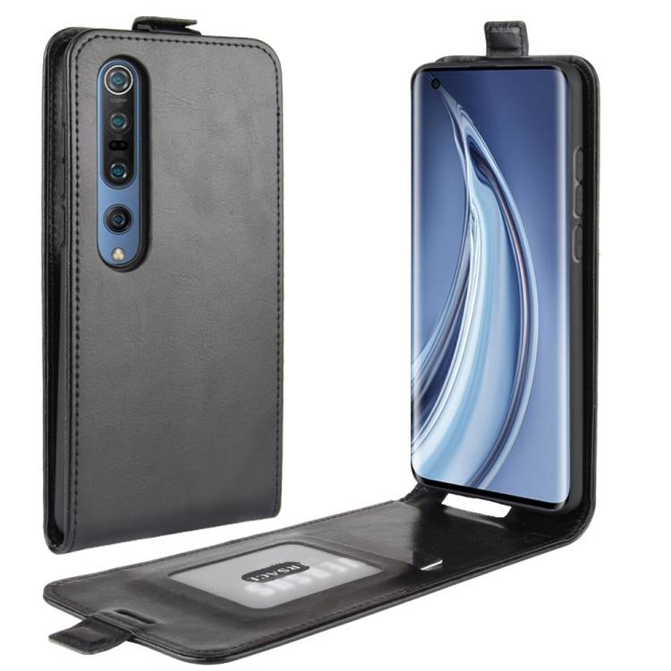 Flip Case Handyhülle für Xiaomi Mi 10 Vertikal Schutzhülle Tasche Cover Schwarz Bumper Smartphone Kartensteckplatz-Kreditkarte-Geldscheine EC-Karte