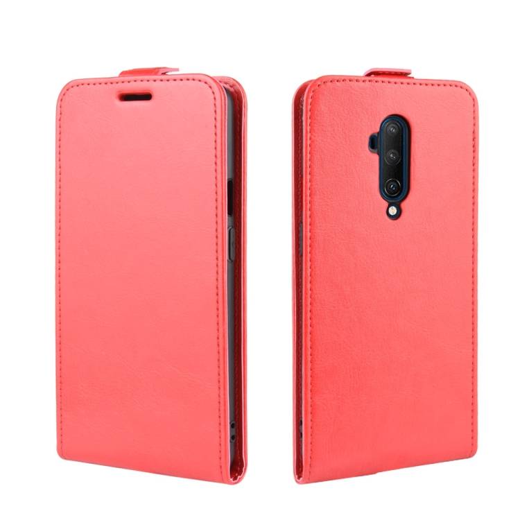 Flip Case Handyhülle für OnePlus 7 Pro Vertikal Schutzhülle Tasche Cover Rot Bumper Smartphone Kartensteckplatz-Kreditkarte-Geldscheine EC-Karte Ba