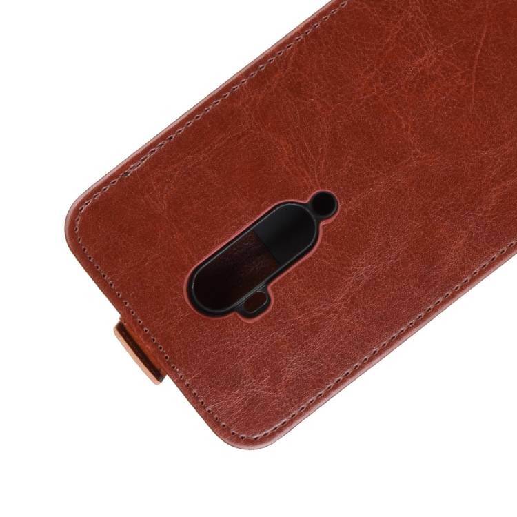 Flip Case Handyhülle für OnePlus 7 Pro Vertikal Schutzhülle Tasche Cover Braun Bumper Smartphone Kartensteckplatz-Kreditkarte-Geldscheine EC-Karte