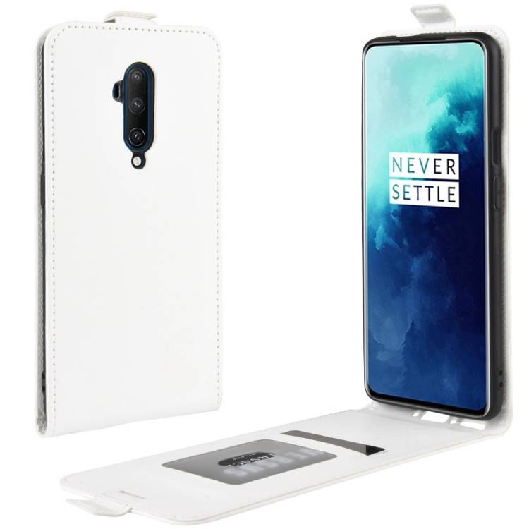 Flip Case Handyhülle für OnePlus 7 Pro Vertikal Schutzhülle Tasche Cover Weiß Bumper Smartphone Kartensteckplatz-Kreditkarte-Geldscheine EC-Karte