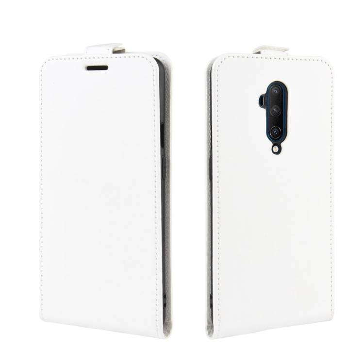 Flip Case Handyhülle für OnePlus 7 Pro Vertikal Schutzhülle Tasche Cover Weiß Bumper Smartphone Kartensteckplatz-Kreditkarte-Geldscheine EC-Karte