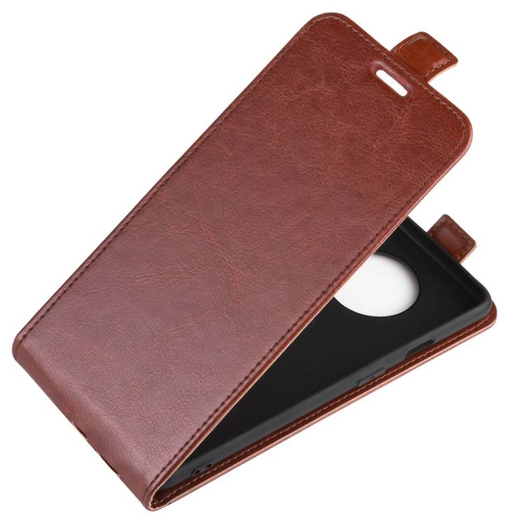 Flip Case Handyhülle für OnePlus 7T Vertikal Schutzhülle Tasche Cover Braun Bumper Smartphone Kartensteckplatz-Kreditkarte-Geldscheine EC-Karte Ban