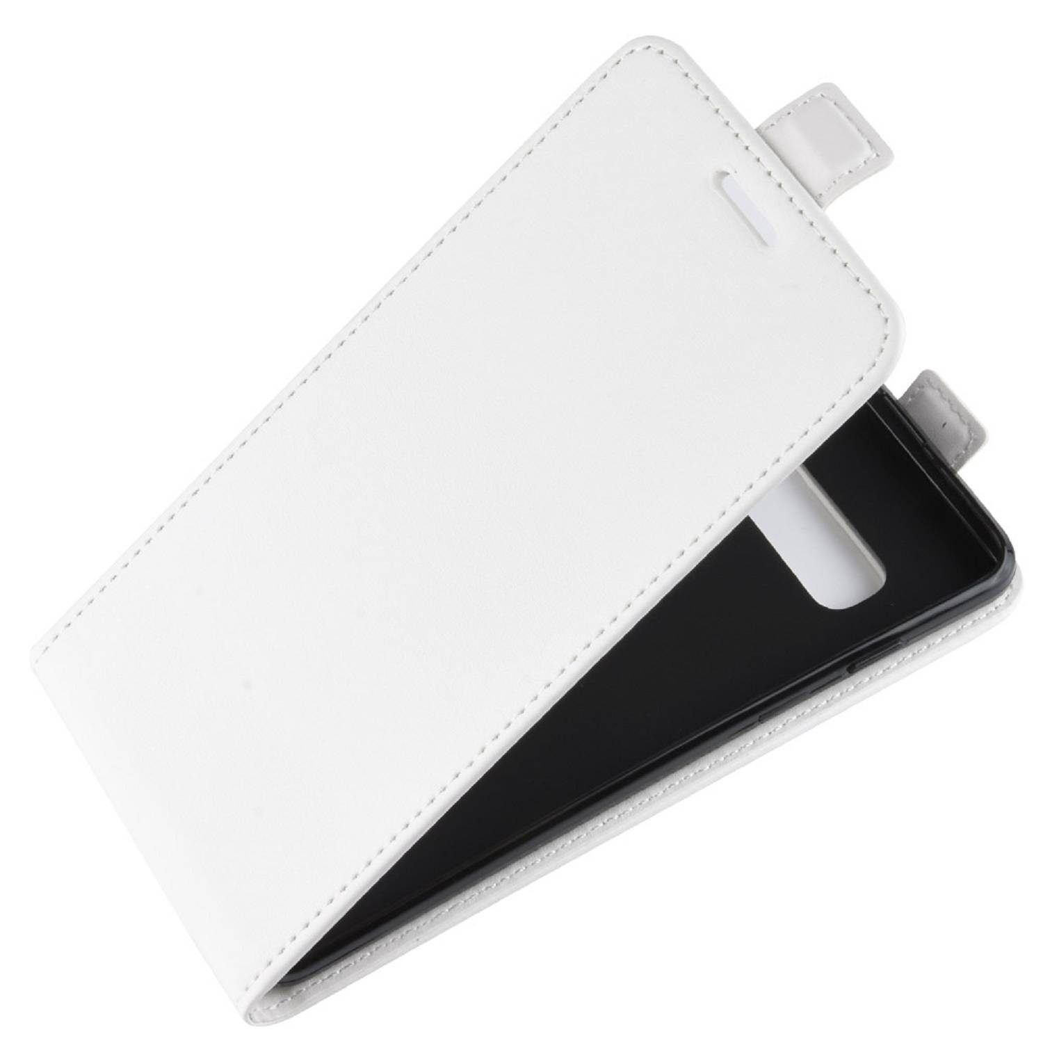 Flip Case Handyhülle für Samsung Galaxy S10 Vertikal Schutzhülle Tasche Cover Weiß Bumper Smartphone Kartensteckplatz-Kreditkarte-Geldscheine EC-K