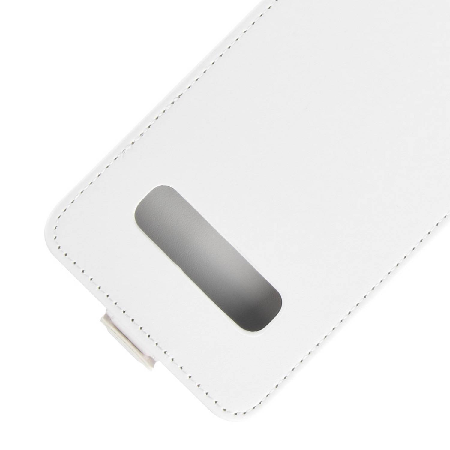 Flip Case Handyhülle für Samsung Galaxy S10 Vertikal Schutzhülle Tasche Cover Weiß Bumper Smartphone Kartensteckplatz-Kreditkarte-Geldscheine EC-K