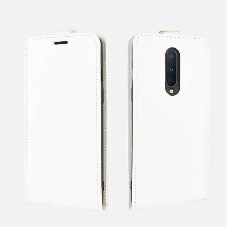 Flip Case Handyhülle für OnePlus 8 Vertikal Schutzhülle Tasche Cover Weiß Bumper Smartphone Kartensteckplatz-Kreditkarte-Geldscheine EC-Karte Bank