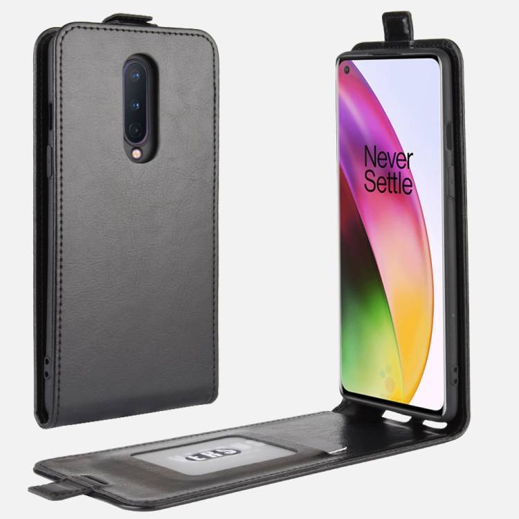 Flip Case Handyhülle für OnePlus 8 Vertikal Schutzhülle Tasche Cover Schwarz Bumper Smartphone Kartensteckplatz-Kreditkarte-Geldscheine EC-Karte Ba
