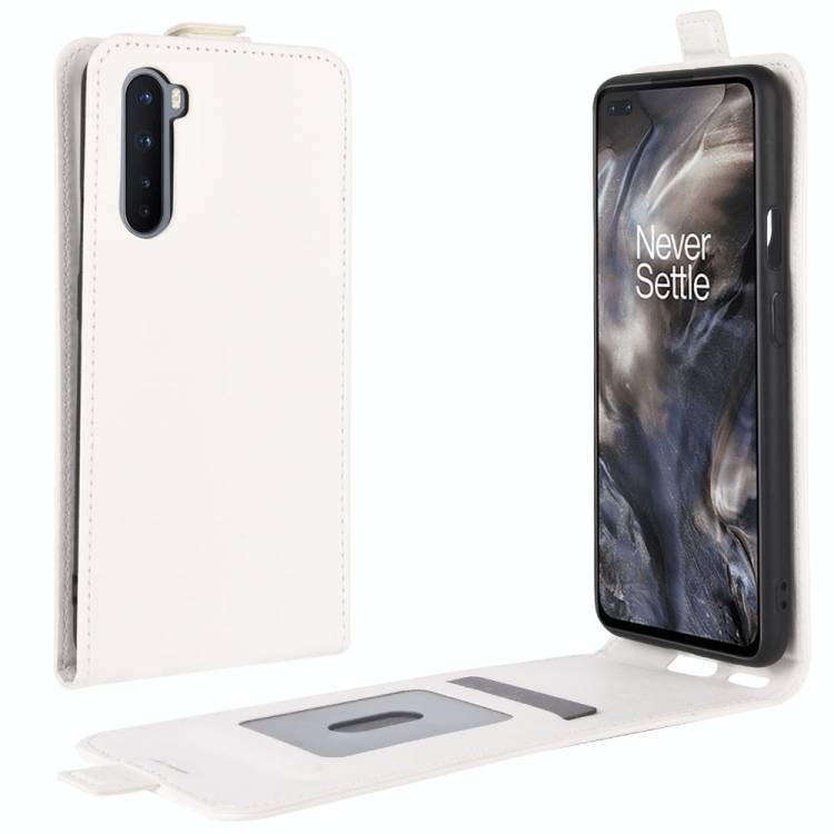 Flip Case Handyhülle für OnePlus Nord Vertikal Schutzhülle Tasche Cover Weiß Bumper Smartphone Kartensteckplatz-Kreditkarte-Geldscheine EC-Karte
