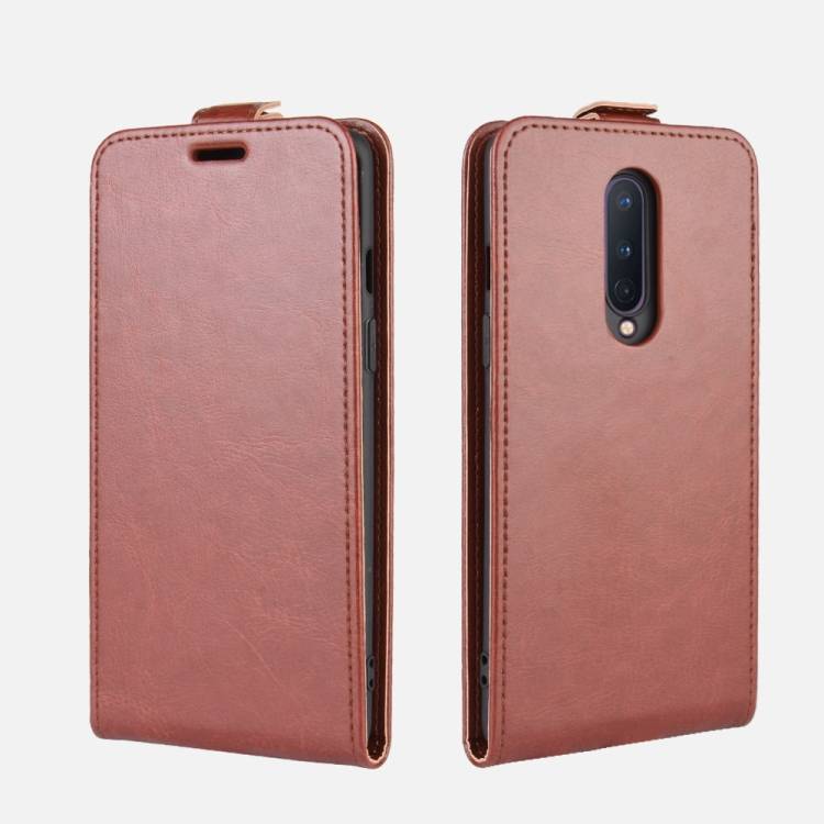 Flip Case Handyhülle für OnePlus 8 Vertikal Schutzhülle Tasche Cover Braun Bumper Smartphone Kartensteckplatz-Kreditkarte-Geldscheine EC-Karte Bank