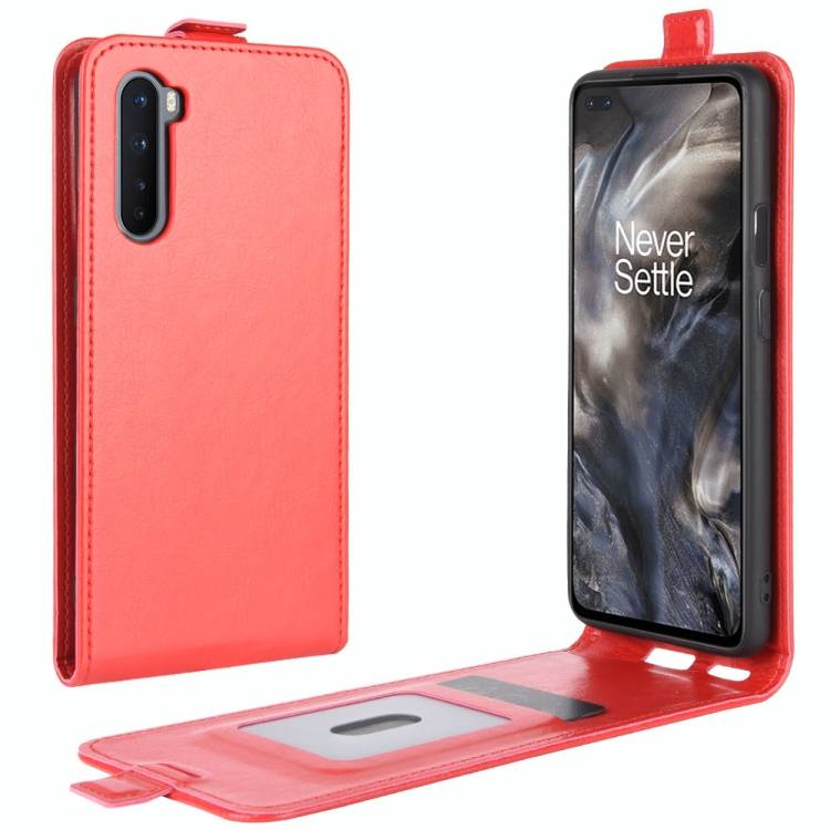Flip Case Handyhülle für OnePlus Nord Vertikal Schutzhülle Tasche Cover Rot Bumper Smartphone Kartensteckplatz-Kreditkarte-Geldscheine EC-Karte Ban