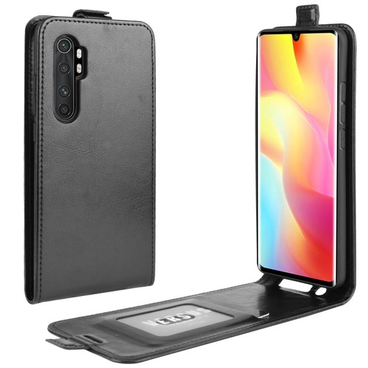 Flip Case Handyhülle für Xiaomi Mi Note 10 Lite Vertikal Schutzhülle Tasche Cover Schwarz Bumper Smartphone Kartensteckplatz-Kreditkarte-Geldschein
