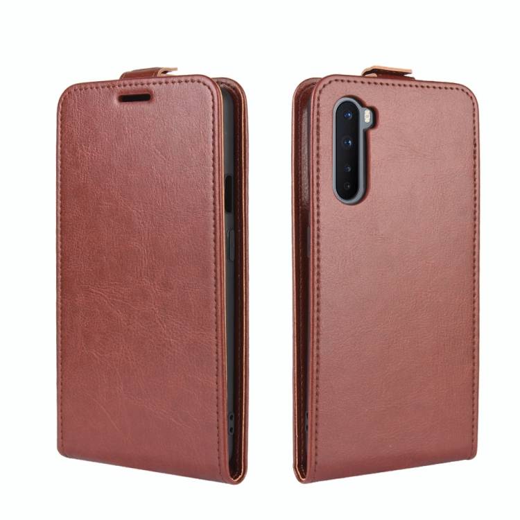 Flip Case Handyhülle für OnePlus Nord Vertikal Schutzhülle Tasche Cover Braun Bumper Smartphone Kartensteckplatz-Kreditkarte-Geldscheine EC-Karte