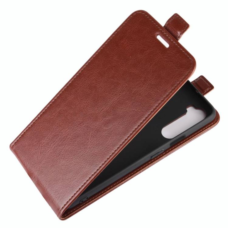 Flip Case Handyhülle für OnePlus Nord Vertikal Schutzhülle Tasche Cover Braun Bumper Smartphone Kartensteckplatz-Kreditkarte-Geldscheine EC-Karte