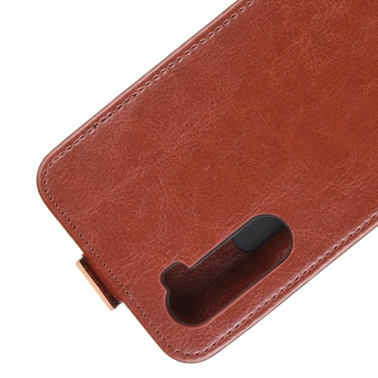 Flip Case Handyhülle für OnePlus Nord Vertikal Schutzhülle Tasche Cover Braun Bumper Smartphone Kartensteckplatz-Kreditkarte-Geldscheine EC-Karte
